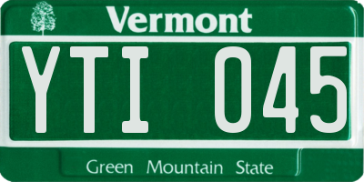 VT license plate YTI045
