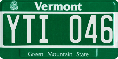 VT license plate YTI046