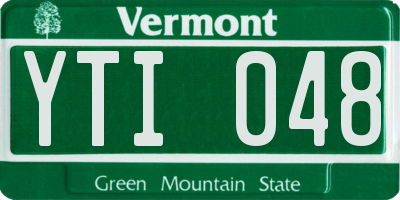 VT license plate YTI048