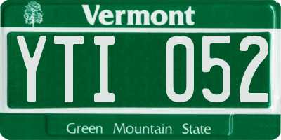 VT license plate YTI052