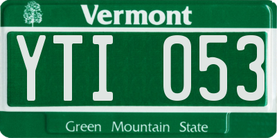 VT license plate YTI053