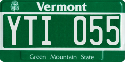 VT license plate YTI055