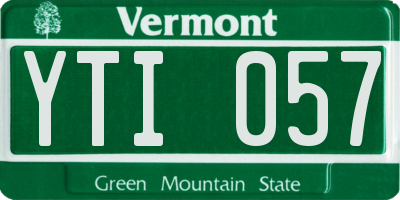 VT license plate YTI057
