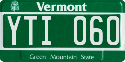 VT license plate YTI060