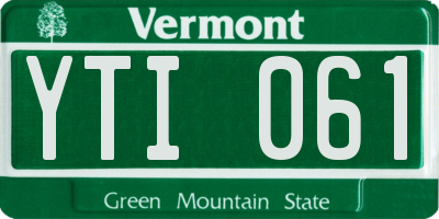 VT license plate YTI061