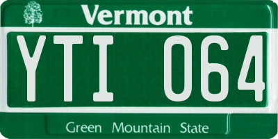 VT license plate YTI064