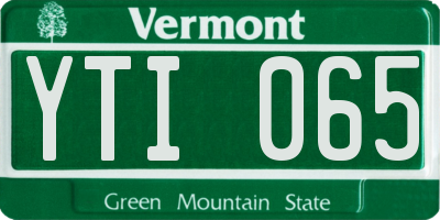 VT license plate YTI065
