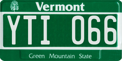 VT license plate YTI066