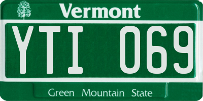VT license plate YTI069