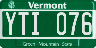 VT license plate YTI076
