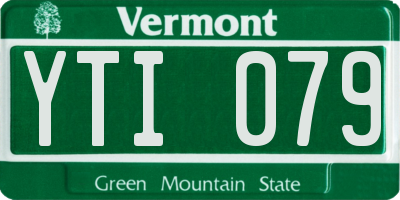 VT license plate YTI079