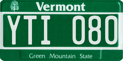 VT license plate YTI080
