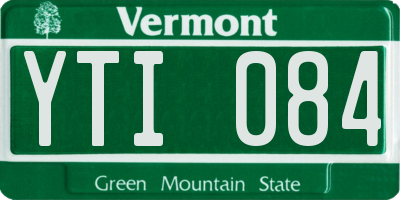 VT license plate YTI084