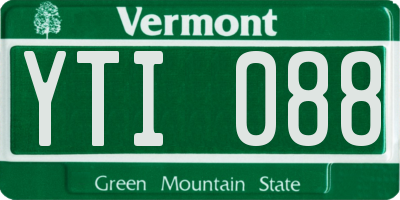 VT license plate YTI088