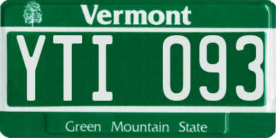 VT license plate YTI093