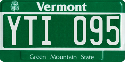 VT license plate YTI095