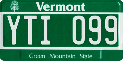 VT license plate YTI099