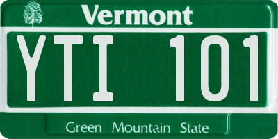 VT license plate YTI101