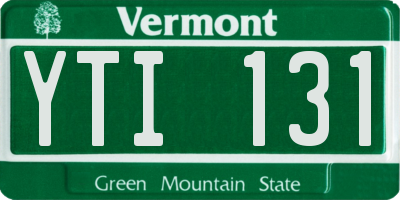 VT license plate YTI131