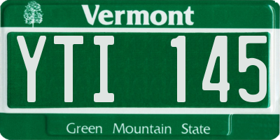 VT license plate YTI145