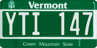 VT license plate YTI147