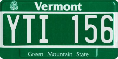 VT license plate YTI156