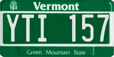 VT license plate YTI157