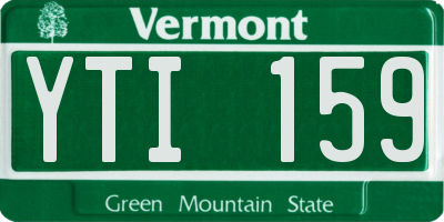 VT license plate YTI159