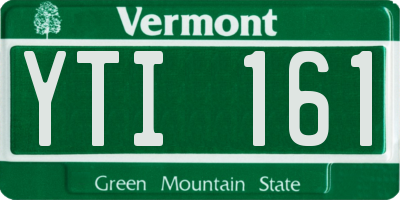 VT license plate YTI161
