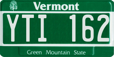 VT license plate YTI162