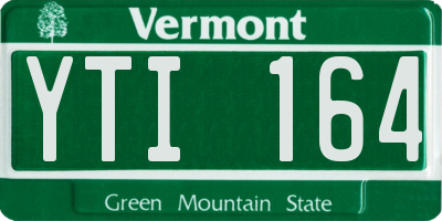 VT license plate YTI164