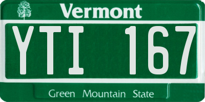 VT license plate YTI167