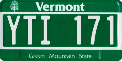 VT license plate YTI171