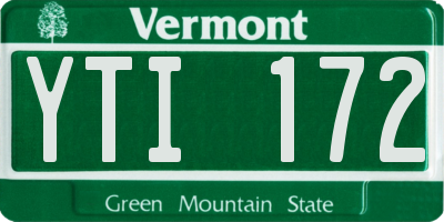 VT license plate YTI172