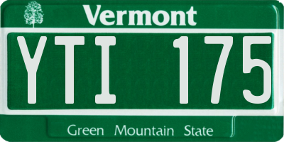 VT license plate YTI175