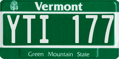 VT license plate YTI177
