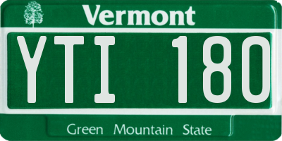 VT license plate YTI180