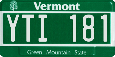 VT license plate YTI181