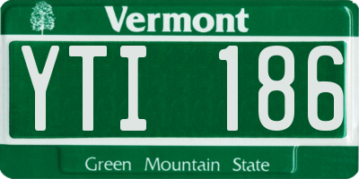 VT license plate YTI186