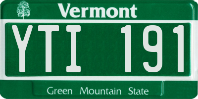 VT license plate YTI191