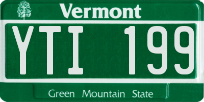 VT license plate YTI199