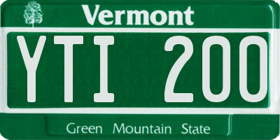 VT license plate YTI200