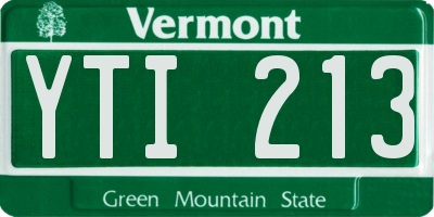 VT license plate YTI213