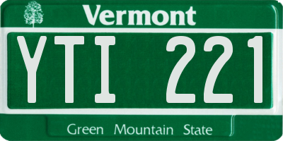 VT license plate YTI221