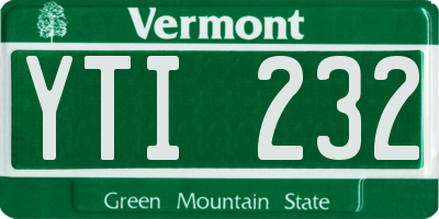 VT license plate YTI232