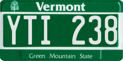 VT license plate YTI238