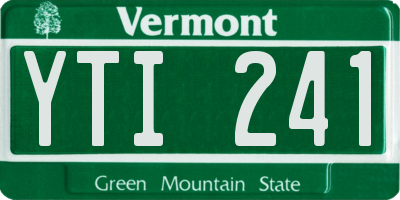 VT license plate YTI241