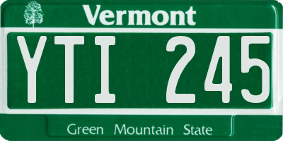 VT license plate YTI245