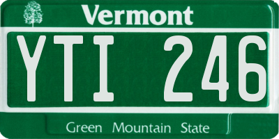 VT license plate YTI246