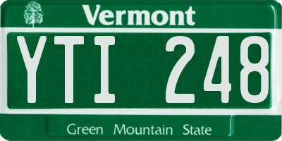VT license plate YTI248